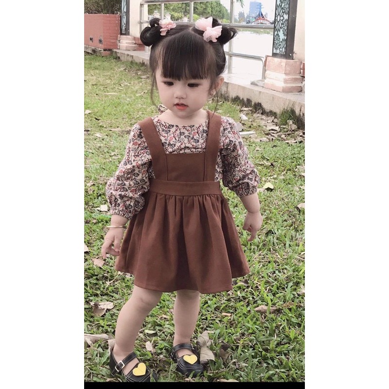 Đầm Cho Bé Gái - VÁY YẾM CHO BÉ GÁI Hàng Thiết Kế Cao Cấp VNXK YẾM NÂU ĐẤT