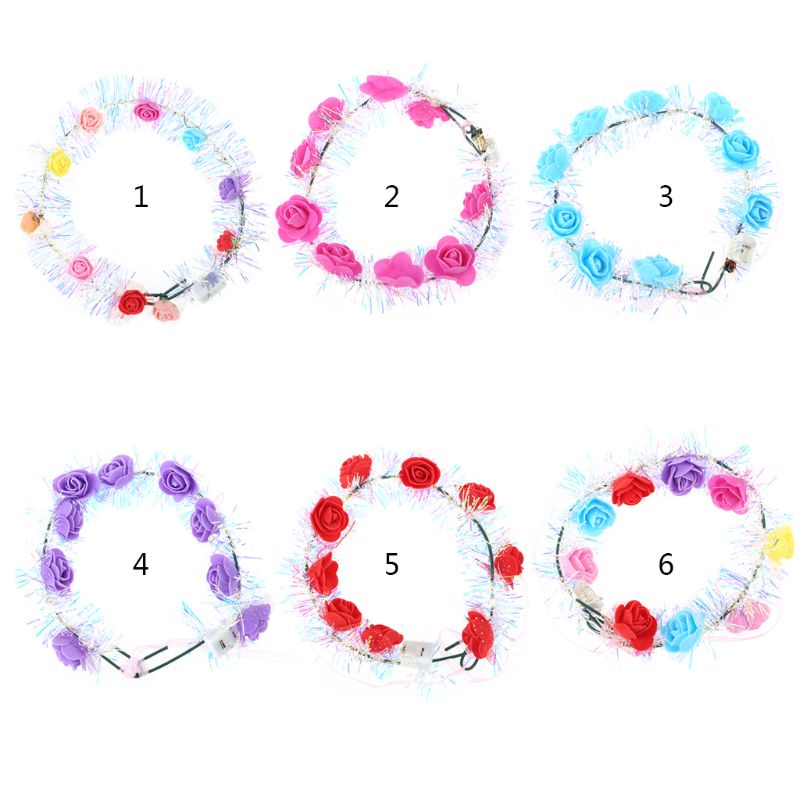 Vòng Hoa Đội Đầu Có Đèn LED Lấp Lánh Cho Nữ