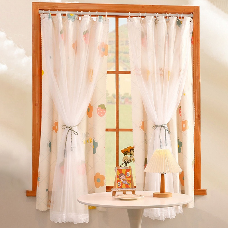 Rèm treo cửa sổ ban công không cần đục lỗ thiết kế dễ thương tiện dụng