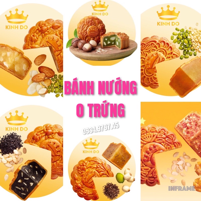 KINH ĐÔ BÁNH TRUNG THU BÁNH NƯỚNG - 1 Bánh Nướng 0 Trứng 150g + HỘP BIẾU TẶNG SANG TRỌNG