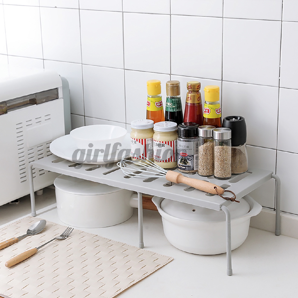ADJUSTABLE REMOVABLE UNDER SINK STORAGE TIDY SHELF KITCHEN RACK ORGANISER UNIT