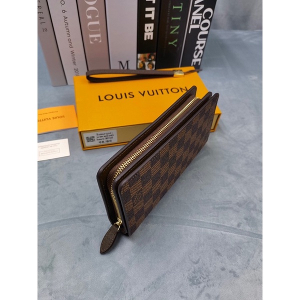 ví ngang in hoạ tiết thời trang nam khoá cúc gập và khoá kéo da cao cấp louis vuitton LV