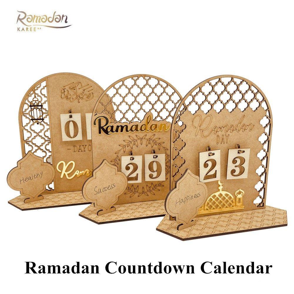 MUVAKO Lịch Đếm Ngược Ngày Hồi Giáo Bằng Gỗ