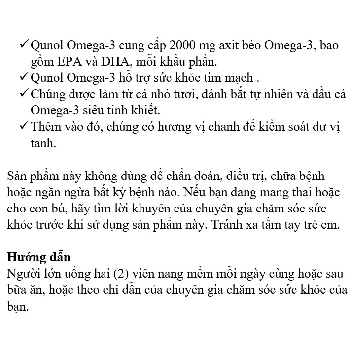 [DATE 3/2023] Qunol Ómega_3 2000mg  Softgels 60 VIÊN