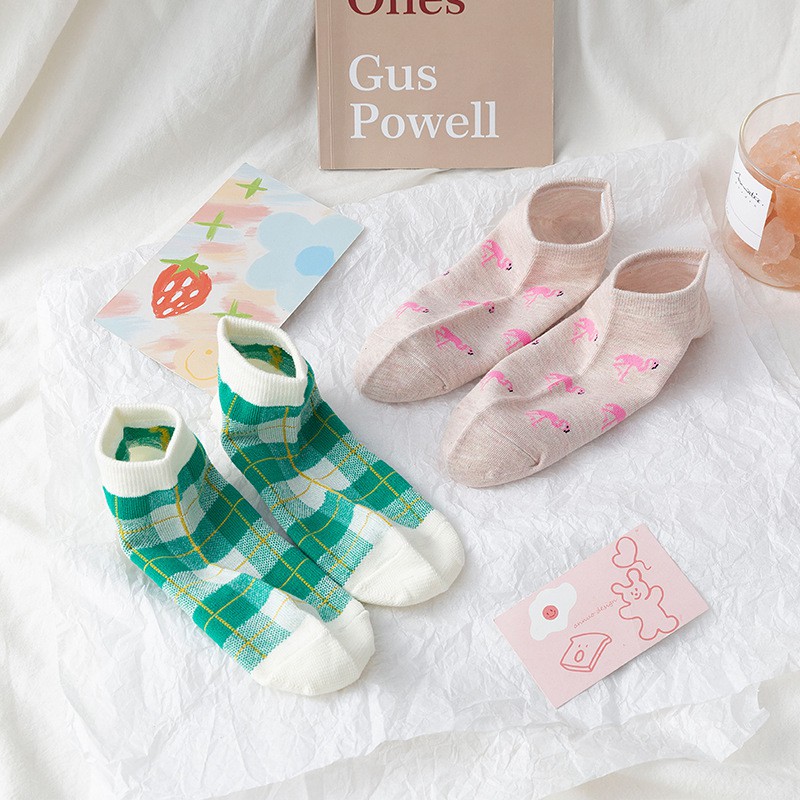 WAFNHA D453 Vớ Nữ Họa Tiết Trái Cây Dễ Thương