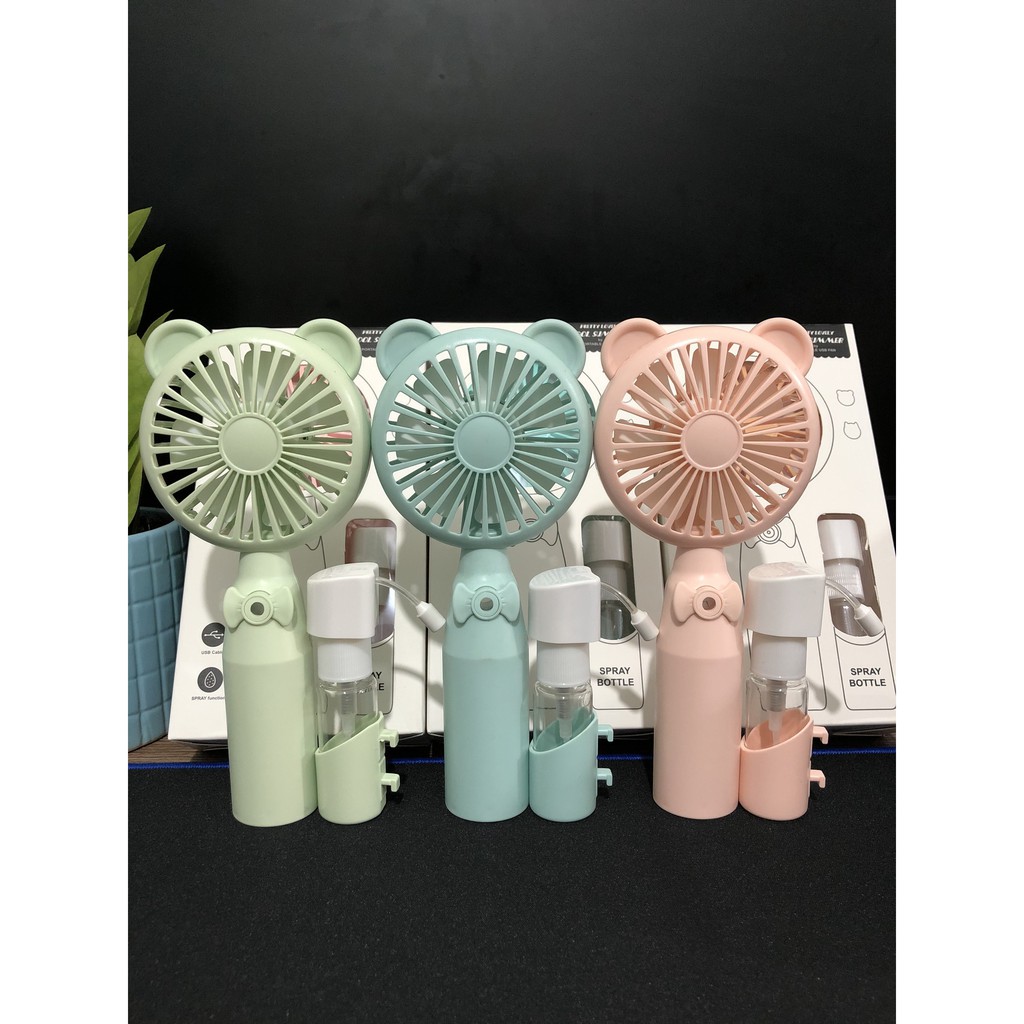 [FREESHIP] Quạt phun sương cầm tay mini Hàn Quốc cực cute . Quạt có tích hợp phun sương cực mát, tiện lợi khi bỏ túi đi