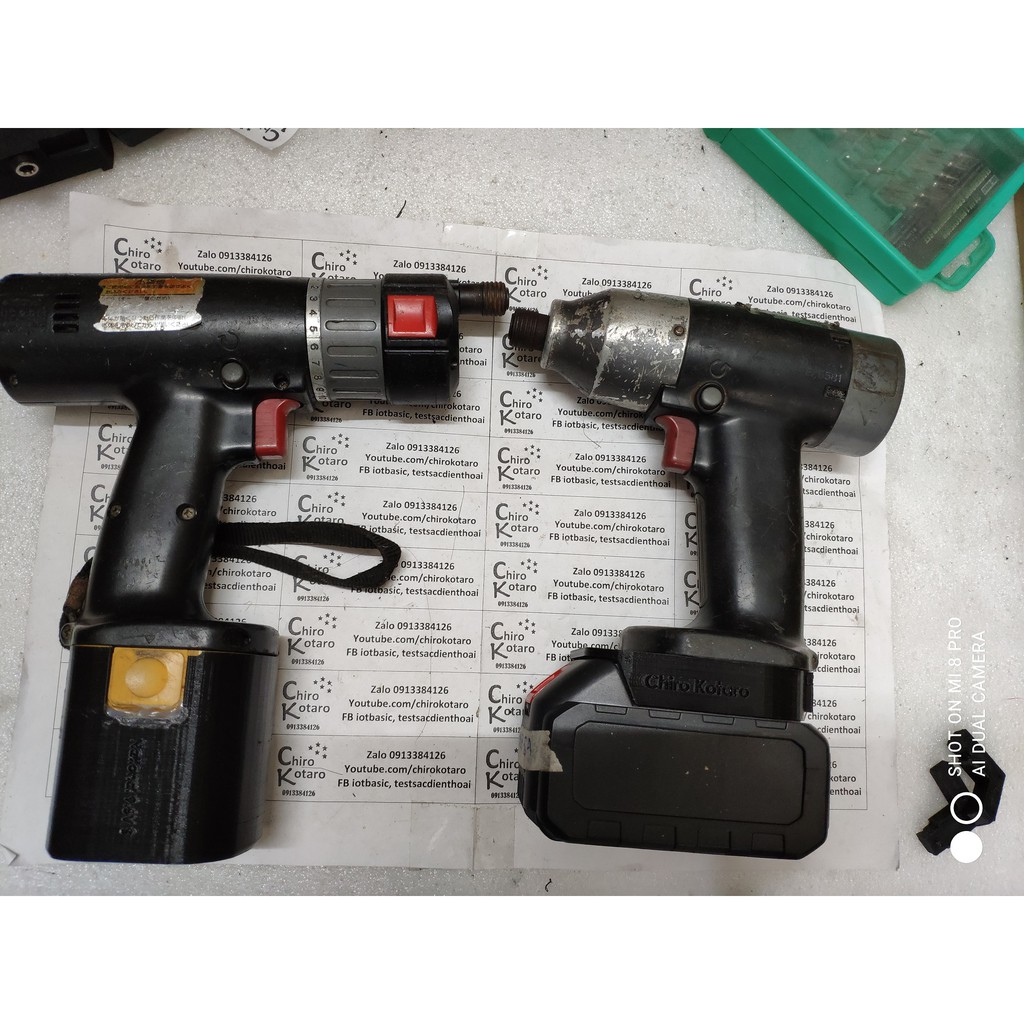 NEW!!! Đế chuyển pin máy khoan, vit National 9.6V loại pin đầu lùn  sang dùng hộp pin cài Makita 12-14V