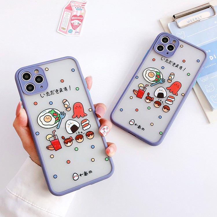 Ốp lưng iphone Japan Food nhám viền nổi cong 5/5s/6/6plus/6s/6splus/7/7plus/8/8plus/x/xr/xs/11/12/pro/max/plus/promax