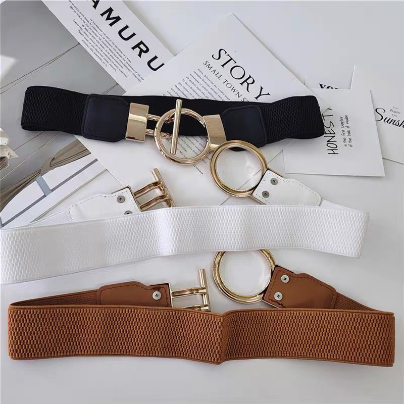 Đai váy KHÓA TRÒN co giãn chiều rộng 4cm Thắt lưng áo bản to Yams Closet
