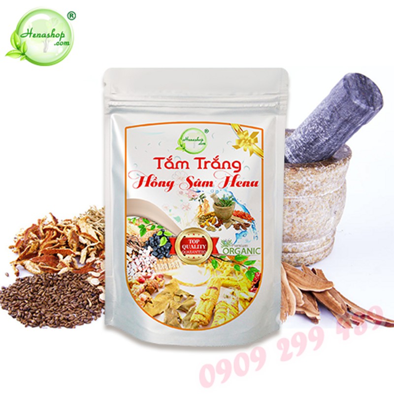 bột tắm trắng hồng sâm hena