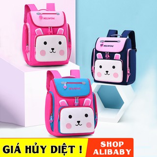 [GIẢM GIÁ SỐC ] BALO CHỐNG GÙ phát quang thêu hình thỏ cho bé gái cấp 1 cấp 2 siêu nhẹ chống thấm nước dáng hộp E57