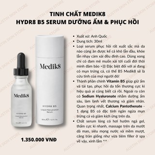 Tinh Chất Hydr8 B5 Medik8 Dưỡng Ẩm Phục Hồi Da