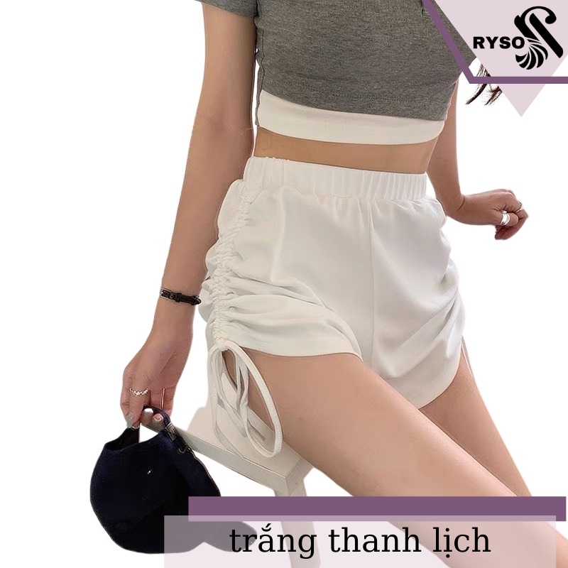 [Mã LT50 giảm 50k đơn 250k] Quần Đùi Nữ Rút Dây 2 Bên Ryso Mặc Ở Nhà Hoặc Tập Gym