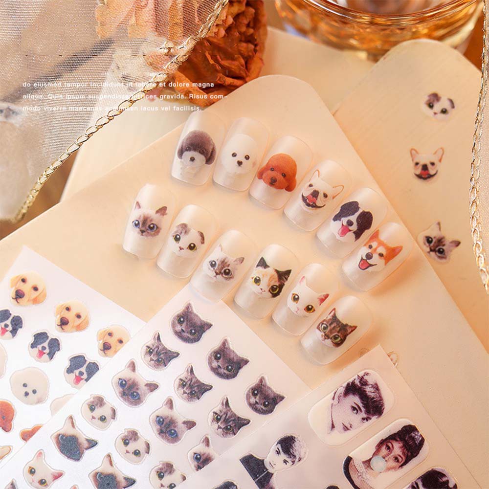 [Hàng mới về] Miếng dán trang trí móng 3d siêu mỏng hình hoạt hình chống thấm nước