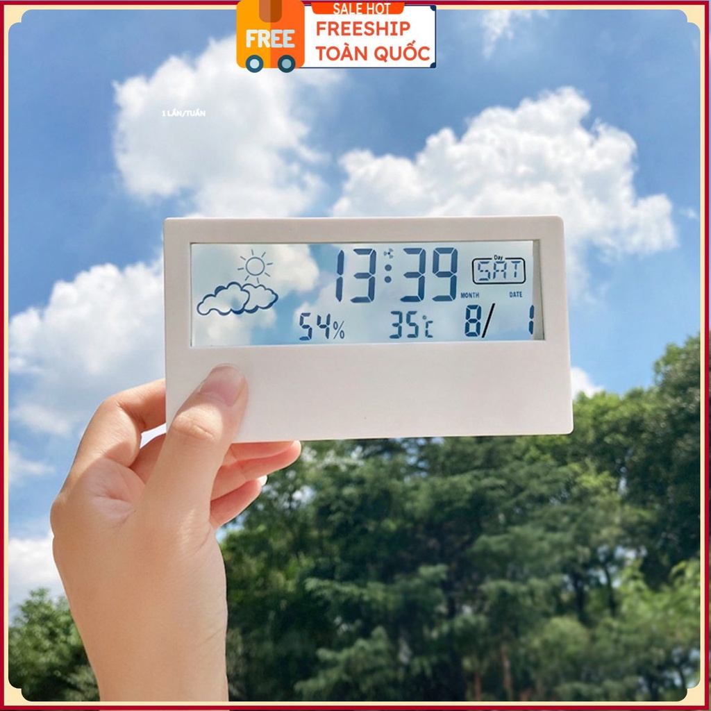 PVN35213 Đồng Hồ Báo Thức Để Bàn Điện Tử Màn Hình Trong Suốt T2 .