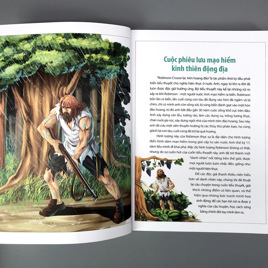 Sách - Tủ sách Văn học kinh điển thế giới - Robinson Crusoe lạc trên hoang đảo (truyện tranh màu)