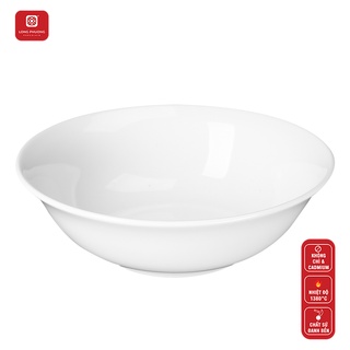Tô choãng Long Phương - Bát canh miệng loe hàng sứ trắng cao cấp - Bộ đồ bàn ăn gia đình