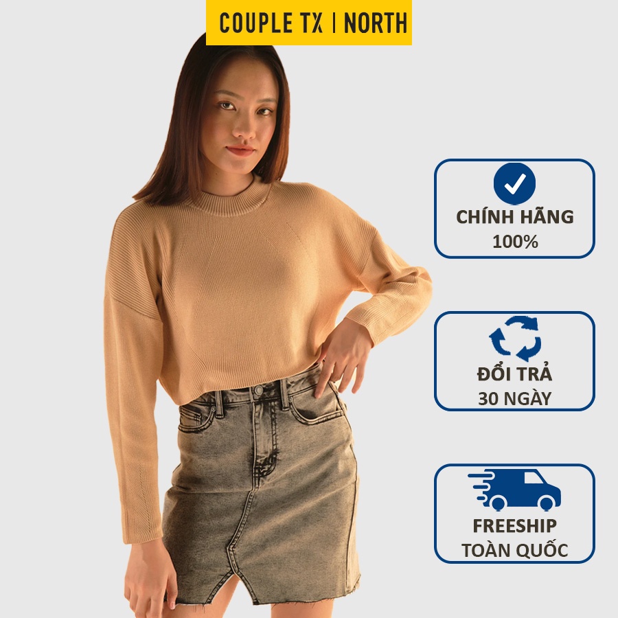 Áo len croptop Couple TX form cổ tròn tay dài chất len dệt gân sớ to dày dặn WSW 2011