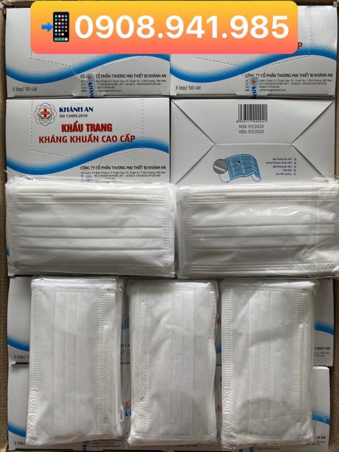 1 HÔP KHAU TRANG Y TE KHÁNH AN ( HỘP 50 CÁI, ĐÓNG BỊCH 10 CÁI ) | BigBuy360 - bigbuy360.vn