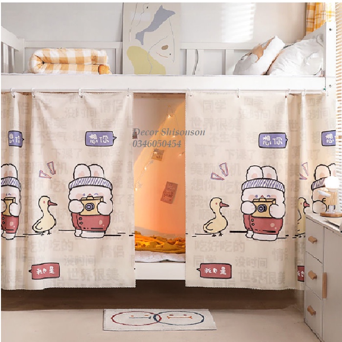 Rèm giường ký túc xá, rèm giường tầng 80cm-90cm mẫu sáng dành cho nữ