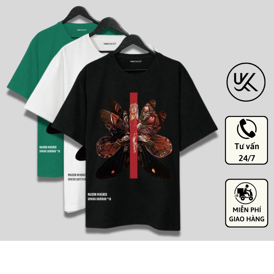 Áo Thun Tay Lỡ MIKENCO ILLUSION 1.0, áo phông unisex Form rộng oversize, chất liệu Cotton. KKIMShop