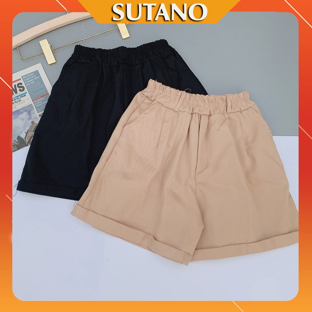 QUẦN SHORT NỮ CẠP CAO KAKI SIÊU HOT SIZE <50KG Q382 SUTANO