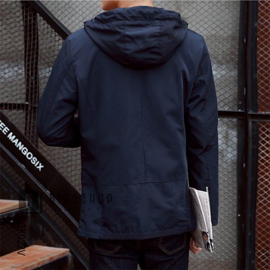Áo khoác nam dù cán dày 2 lớp cao cấp có nón cực đẹp phong cách Hàn quốc RCK022