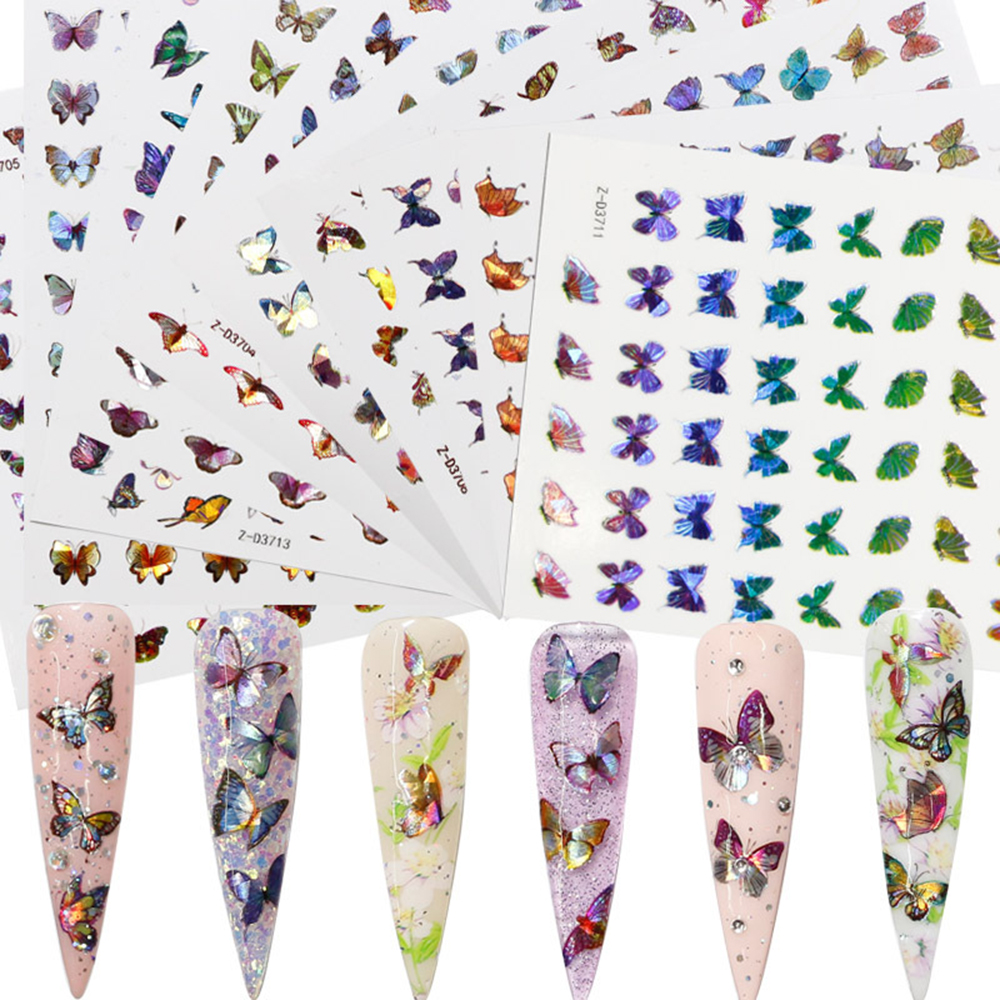 Miếng dán trang trí móng tay nghệ thuật DIY họa tiết bươm bướm xinh xắn