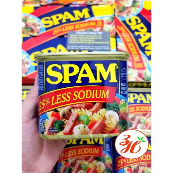 Thịt hộp SPAM giảm 25% vị mặn hộp 340g - nhập từ Mỹ