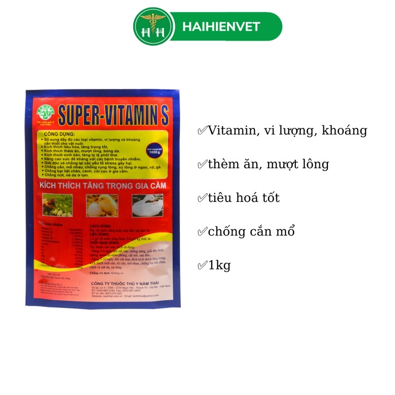 1kg Super vitamin S - bổ sung vitamin, vi lượng, khoáng cần thiết cho vật nuôi- công ty Năm Thái