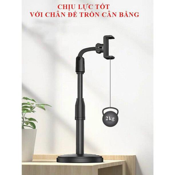 [Freeship] Giá đỡ điện thoại Microphone Stands, kẹp chống lưng 360 ,đế chân tròn để bàn, gia do tiện lợi đa năng