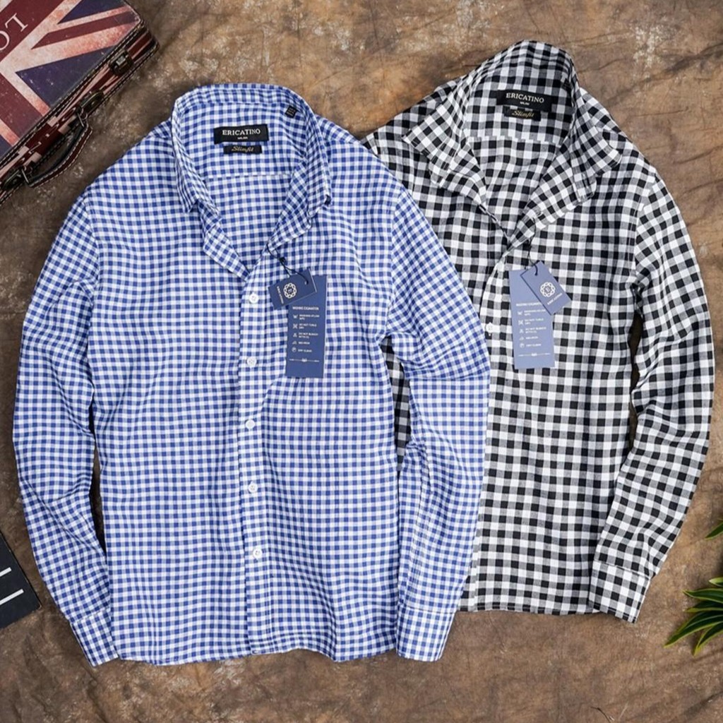 Áo sơ mi nam dài tay gấp hộp Kẻ Ca Rô Vuông cao cấp, chất vải cotton mịn phong cách công sở(SMKV) | BigBuy360 - bigbuy360.vn