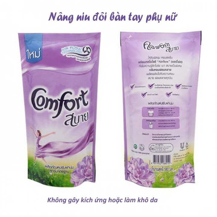 Nước Xả Vải Comfort Thái Lan Túi 580ml Siêu Mềm Thơm