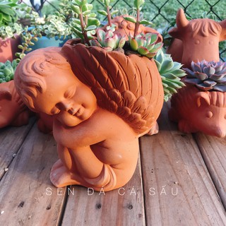 Chậu Đất Nung Thiên Thần Ngủ