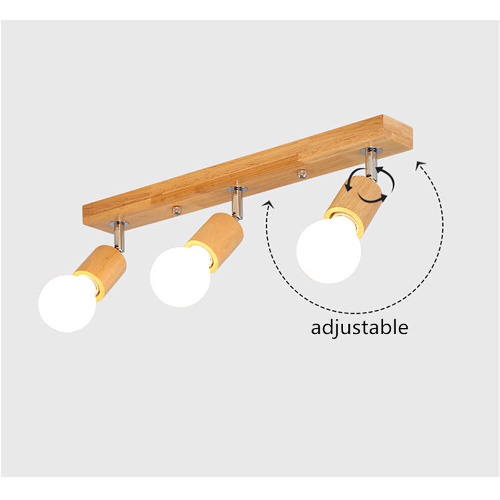 Retail and Wholesale Nordic Wood Ceiling Light Solid Wooden Track Lighting Pendant Lamp Modern Metal LED Bedroom Living Dining Room Decor TV Background Chandelier Spotlight