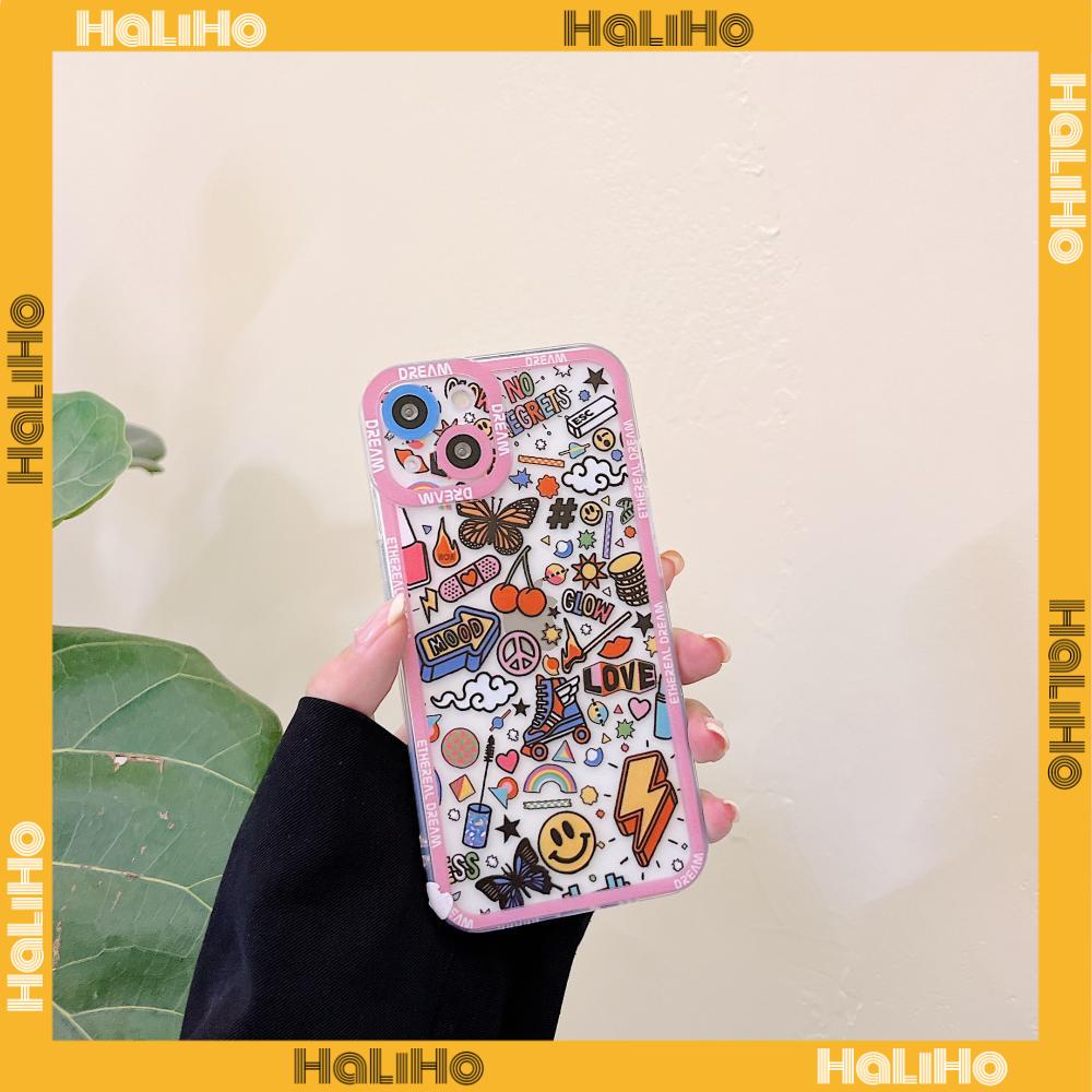 iPhone Case Silicone Soft Case TPU Clear Case Angel Eye Protection Camera Shockproof Rainbow Cloud Smiley For iPhone 13 Pro Max iPhone 12 Pro Max iPhone 11 iPhone 7 Plus