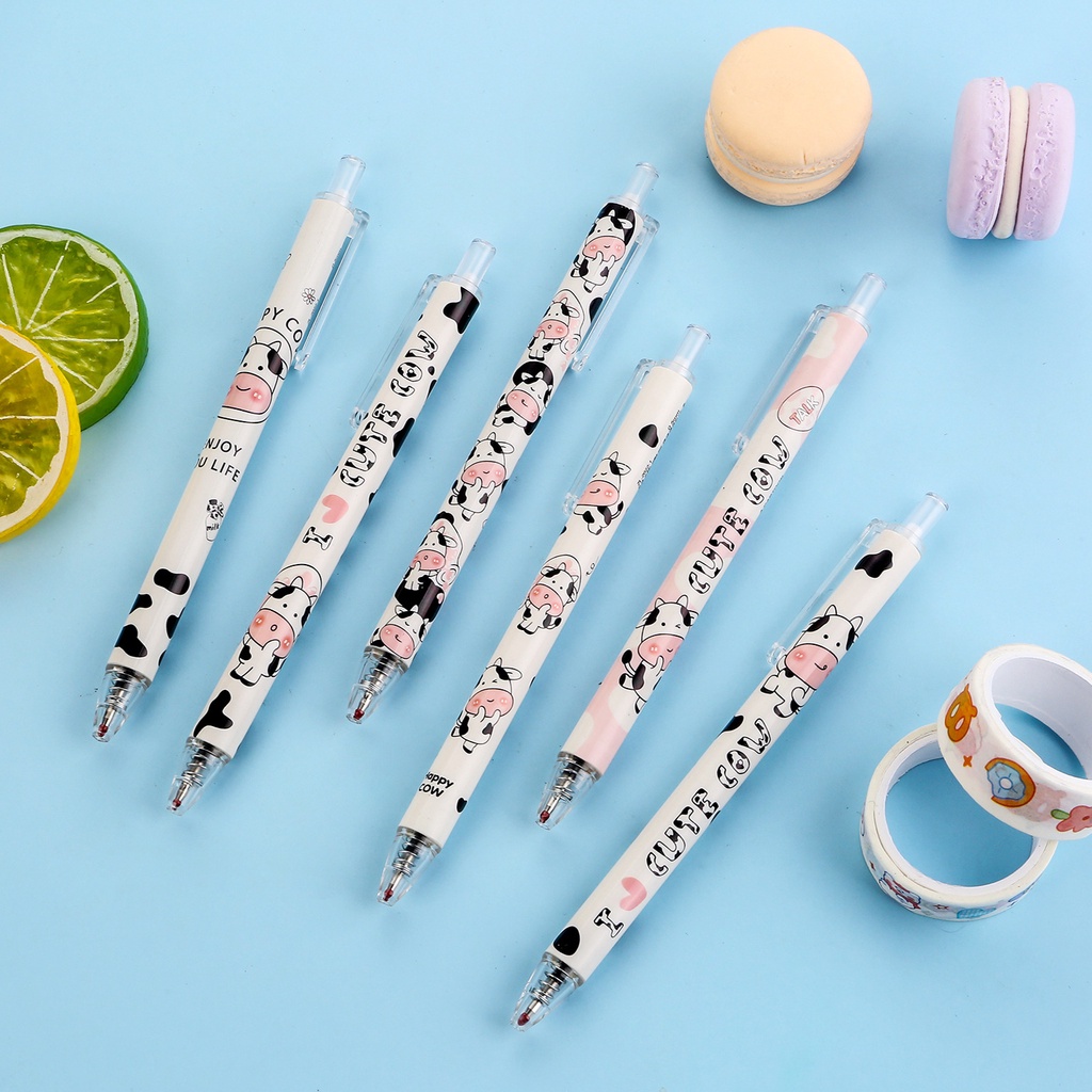 Bút gel bò sữa cute Lonita viết mực gel màu đen ngòi 0,5mm
