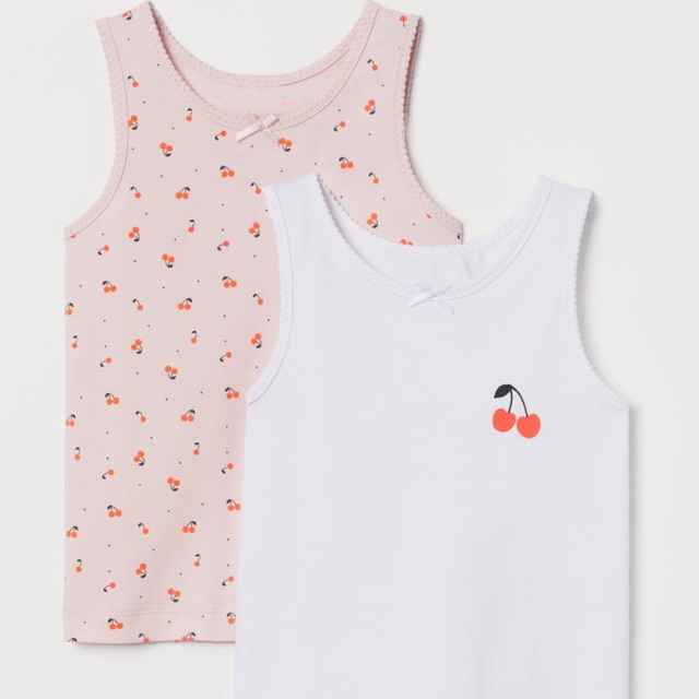 Set 2 áo sát nách HM UK authentic Hồng cherry