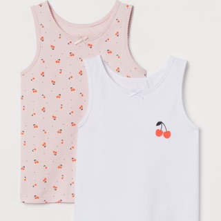 Set 2 áo sát nách HM UK authentic Hồng cherry