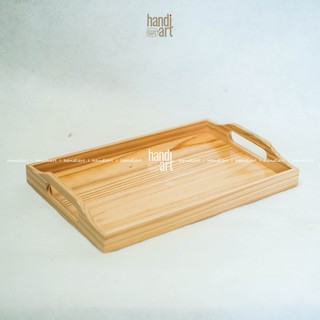 Khay gỗ retro có tay cầm đựng đồ phong cách cổ điển