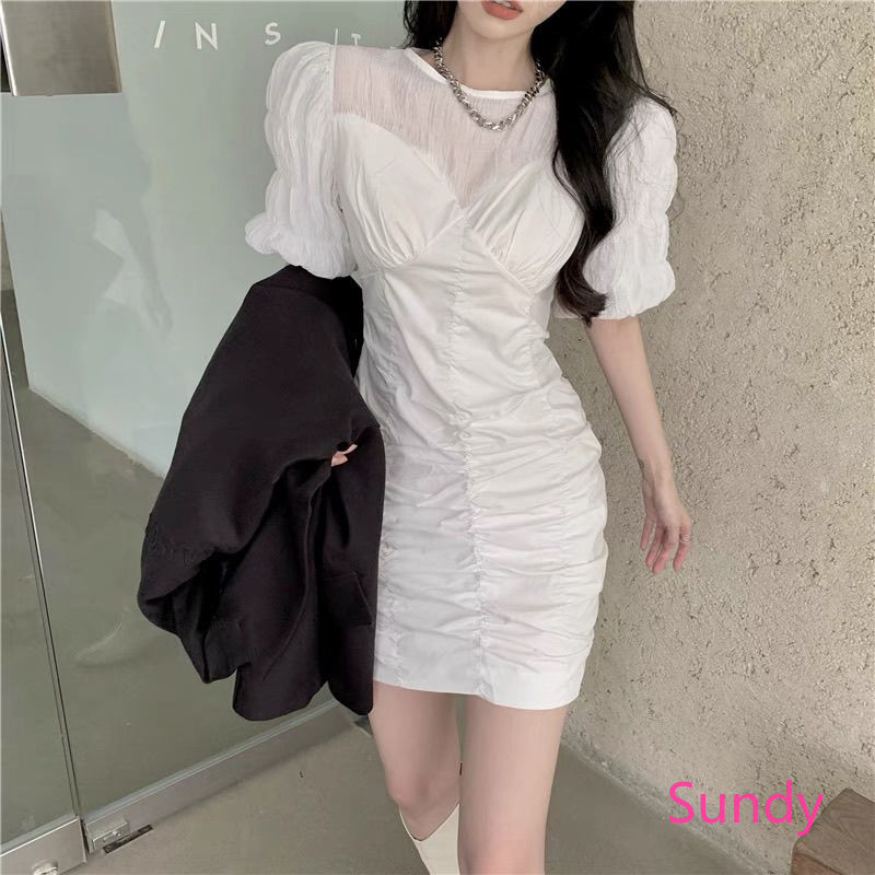 Đầm dáng ôm màu trơn thời trang mùa hè ngọt ngào nữ tính