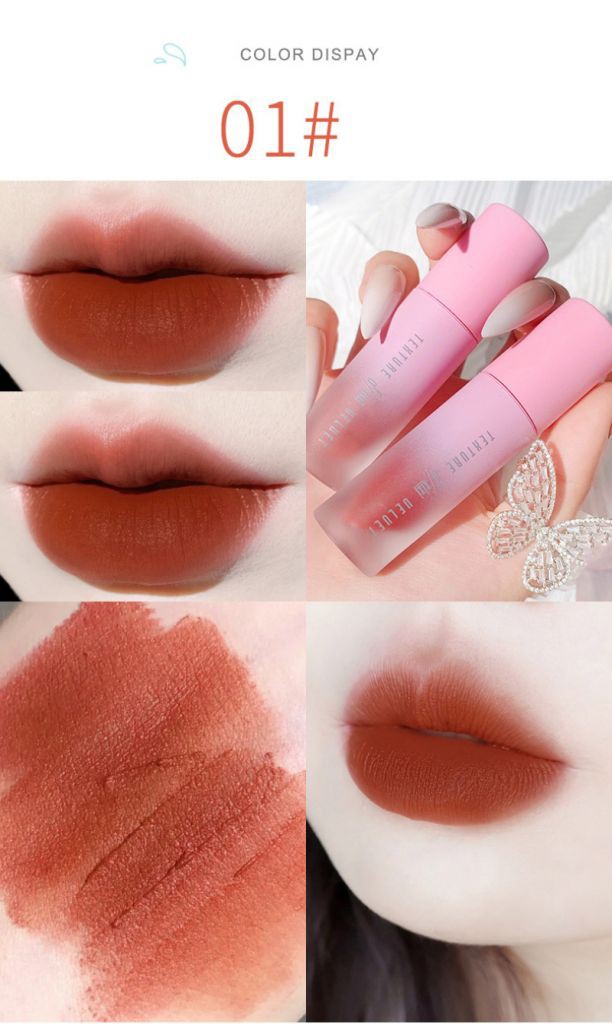 XIXISon dưỡng ẩm và dưỡng ẩm Velvet lip glaze phong cách nữ sinh rẻ tiền, dễ lên màu, không dễ bám bẩn Chất son matte NICEYY