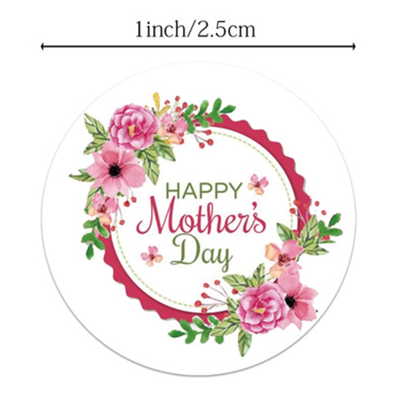 Cuộn 500 Nhãn Dán Tự Dính Dùng Trang Trí Hộp Quà Tặng Ngày Của Mẹ