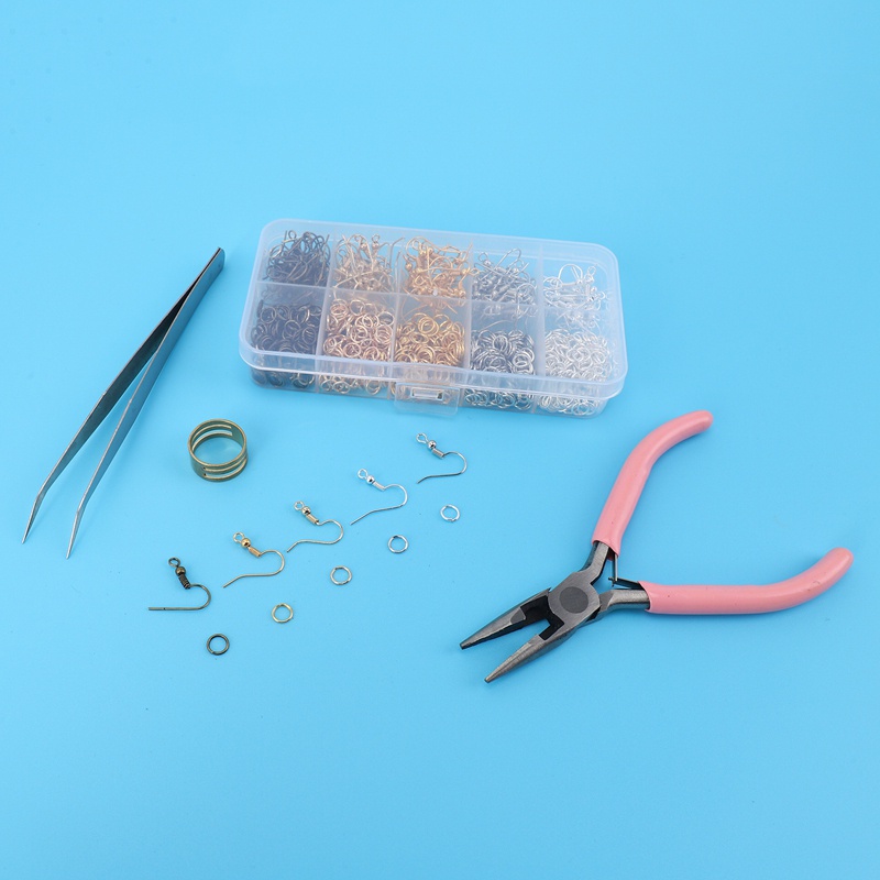 1128 Pieces Earring Kit with Hooks,Jump Rings, Pliers,Tweezers,Opener