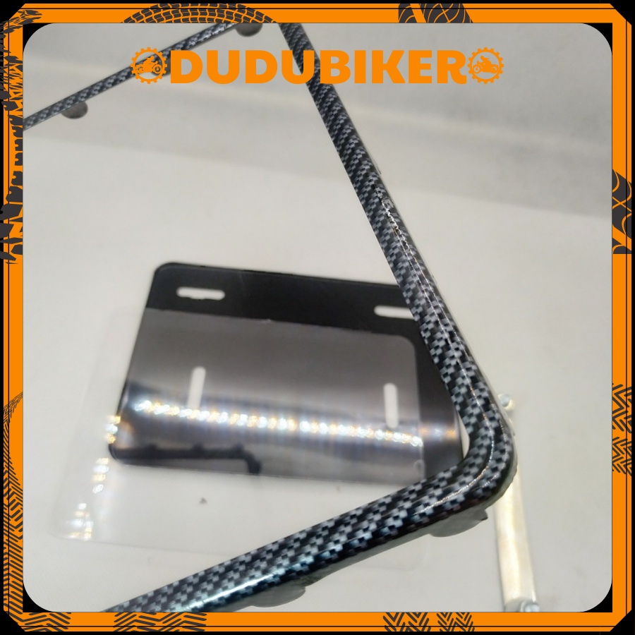 Khung biển số phun CARBON kèm Mica nhựa chống nước lắp mọi loại xe máy. xe điện