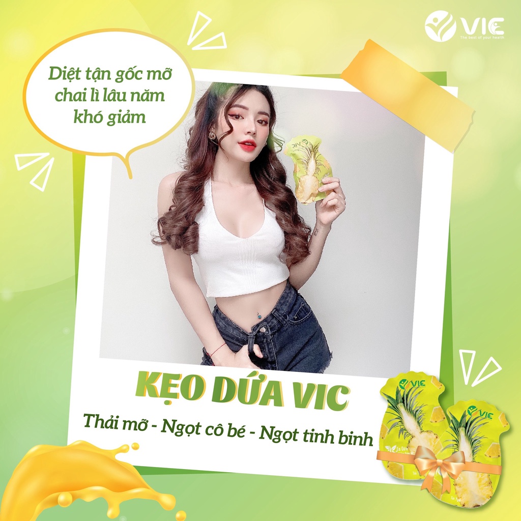 Kẹo dứa giảm cân VIC oganic ( 1 túi 7 viên) chính hãng cty 100%