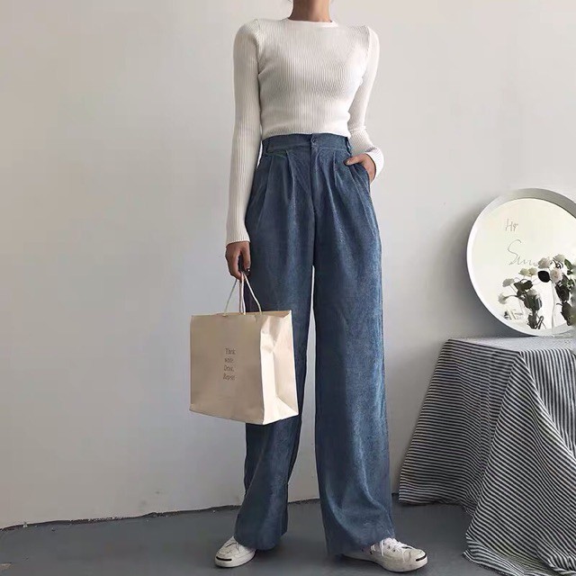 [ORDER] Quần nhung ulzzang ống rộng đủ màu culottes - có ảnh thật phía sau | BigBuy360 - bigbuy360.vn