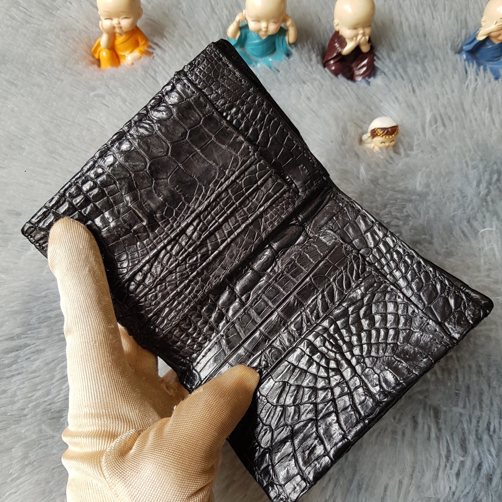 Ví Da Cá Sấu, Da Gù | Ví Cá Sấu 2 Mặt, Ví Da Cá Sấu, Bóp Cá Sấu, Ví Cá Sấu Màu Nâu | Dáng Đứng, Bóp Cá Sấu Nguyên Tấm