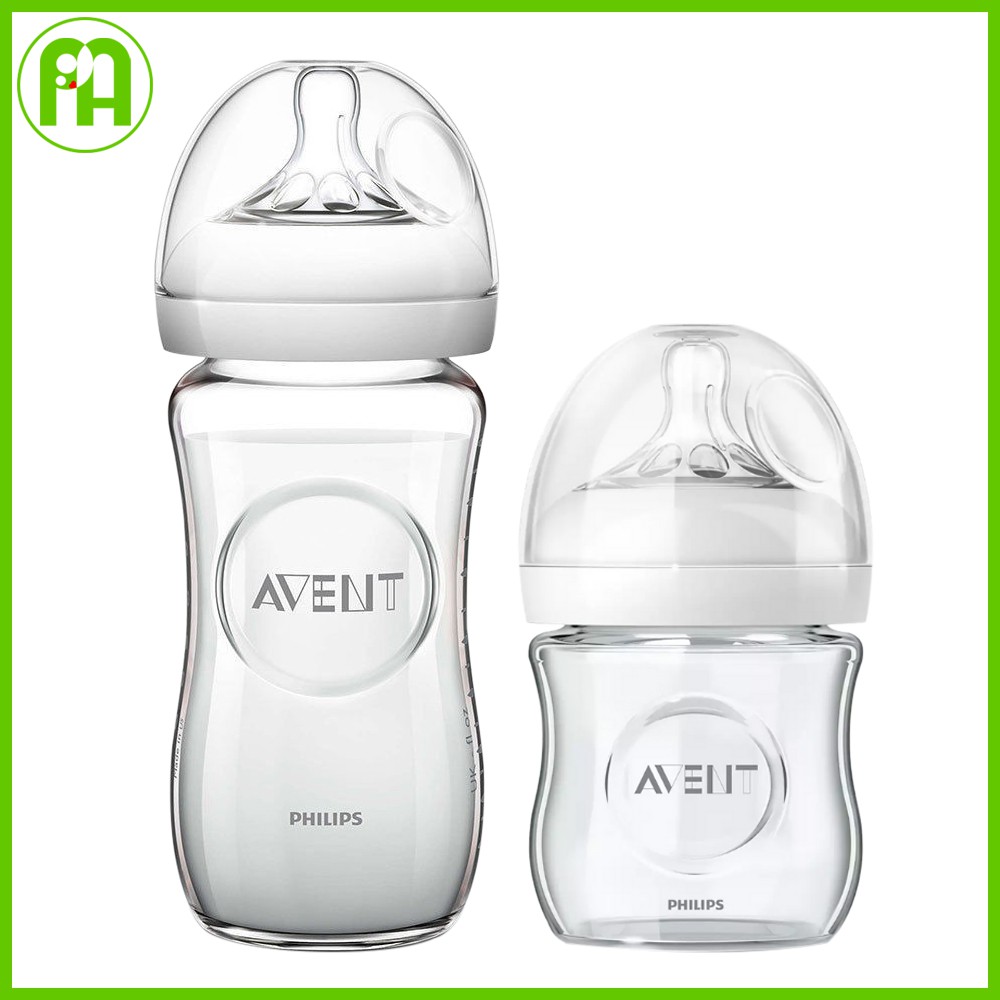 Bình sữa thủy tinh Avent 120ml và 240ml đổi size núm ty chính hãng
