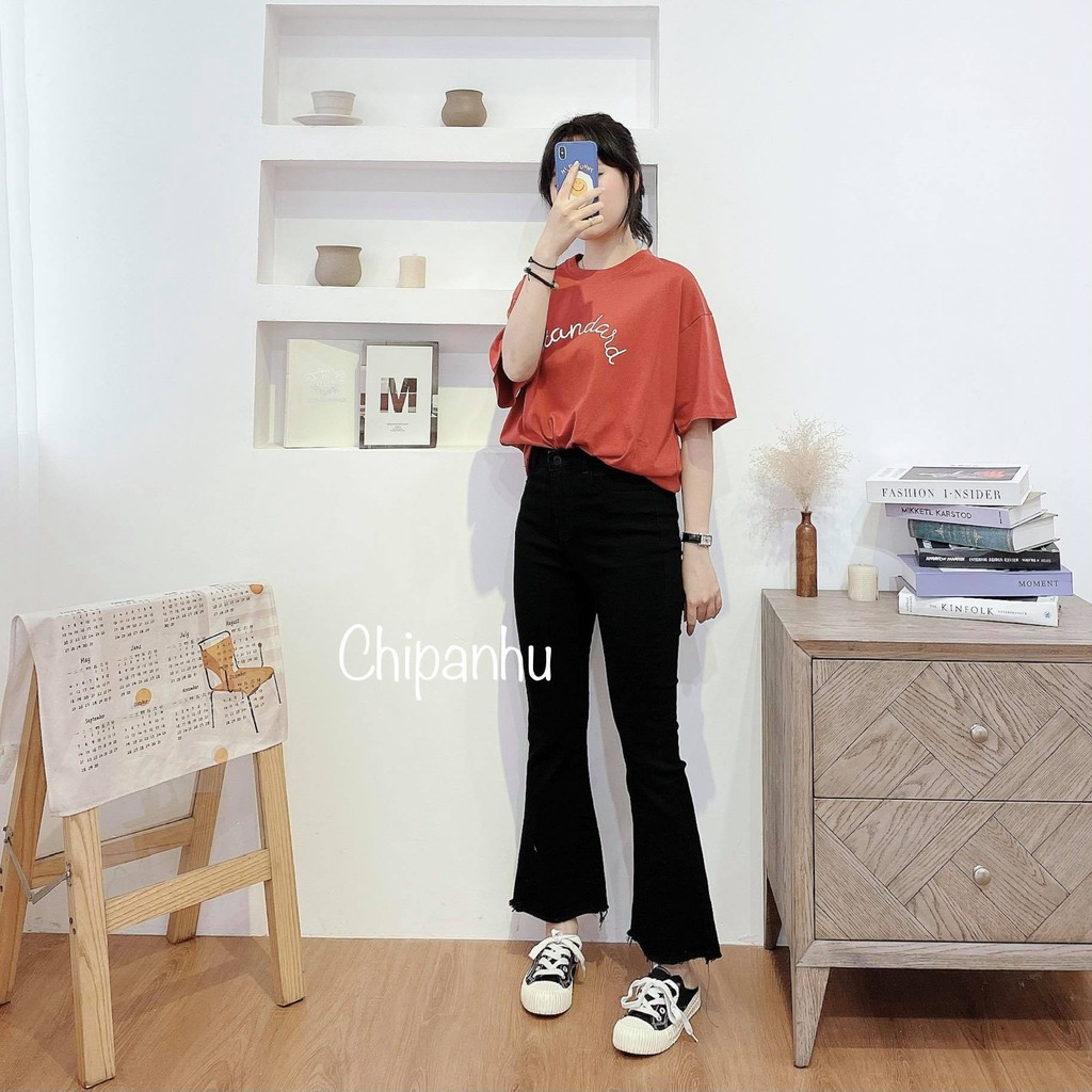 QUẦN JEANS ỐNG LOE ĐEN TRƠN - QB3003